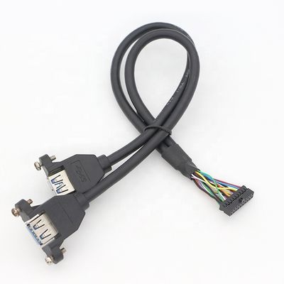 kopen Schroefvergrendelingsstaaf Dual USB 3.0 Type A Vrouwelijk paneelmontage-kabel online manufacture