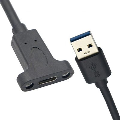 kopen Schroefvergrendeling USB 3.0 Mannelijke naar USB Type C 3.1 Vrouwelijke paneelmontage USB 3.0 Verlengkabel online manufacture