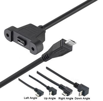 kopen CUSTOM 0.3M 1M 90 graden opwaarts naar beneden links-rechtshoek schroef micro paneel montage USB-verlengkabel online manufacture