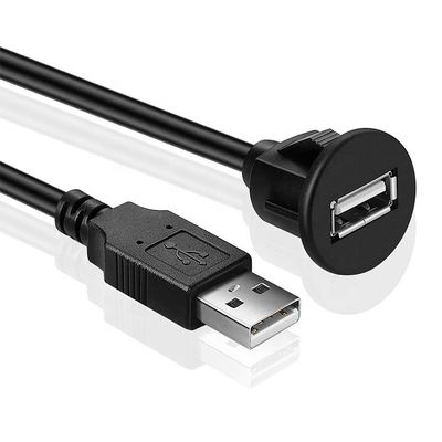 kopen Auto Audio Dashboard Flush Mount Panel USB 2.0 Mannelijke tot vrouwelijke verlengkabel voor auto Truck Boat Motorcycle Dashboard online manufacture