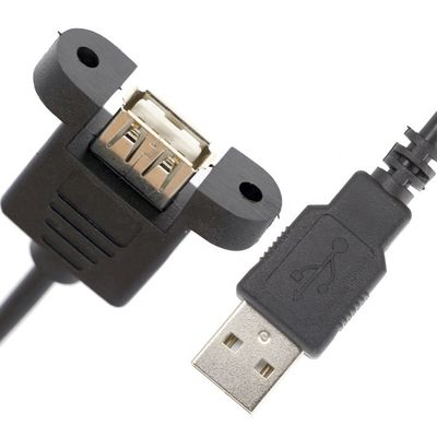 kopen 1ft 3ft 10ft Schroef vergrendeling stud Man tot Vrouwe Panel Mount USB 2.0 Type A verlengkabel online manufacture
