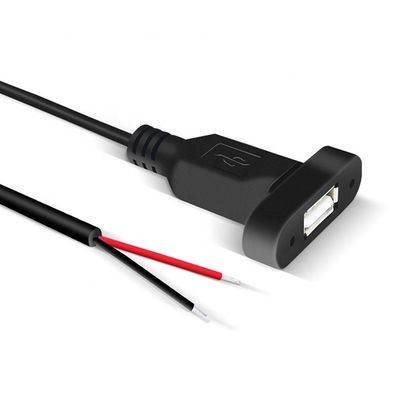 kopen Custom Panel Mount USB A Vrouwelijke tot blote draad Tinned Open End Cable online manufacture
