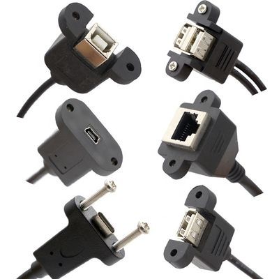 kopen Schroefvergrendeling Micro Type C RJ45 Ethernet Mannelijk Vrouwelijk USB-paneel Montage kabel online manufacture