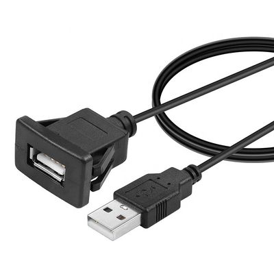 kopen Waterdicht spoelpaneel Montage Man tot Vrouwelijk Socket USB-verlengdraad Kabel voor auto Truck Boot Motorfiets Dashboard online manufacture