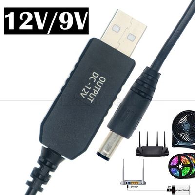 kopen Multi Function 5V USB tot 12V 9V DC 5.5x2.1mm Boost Set Up Power Converter USB kabel voor Wifi Router luidsprekerlamp online manufacture