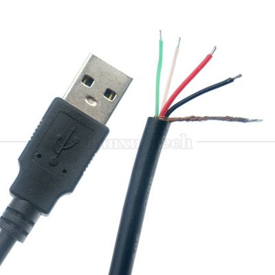 kopen Op maat gemaakte USB A van man tot stript kaal draad Open End Pigtail Cable online manufacture