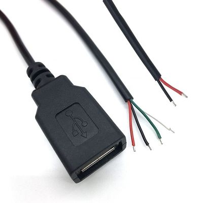 kopen Mannelijk Vrouwelijk USB 2.0 Type A Plug to Free End Tinned Open Pigtail Wire Charger Cable voor LED strip online manufacture