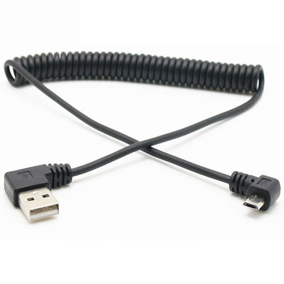 kopen CUSTOM 1M 90 graden rechthoek USB A Man tot Micro b Man Spring Coiled USB kabel online manufacture