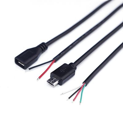 kopen OEM Data Charging 2 4 Cores Micro USB Mannelijk Vrouwelijk tot open Bare Drones Pigtail Cable online manufacture