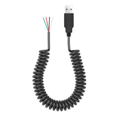 Gekrolde veerdraad USB om te openen 4 geblokkeerde kale draden Eindkabel