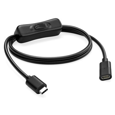 Man tot Vrouw USB Type C tot C Schakelaar aan en uit Data Charging Extension Cable voor Raspberry Pi LED Lamp Phone
