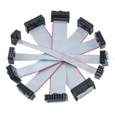 6 8 10 12 14 16 18 20 24 26 30 32 34 40 50 60 64 PIN 1,27 mm Pitch IDC 2,54 mm 2,0 mm Connector Grijze vlakke lintdraadkabel