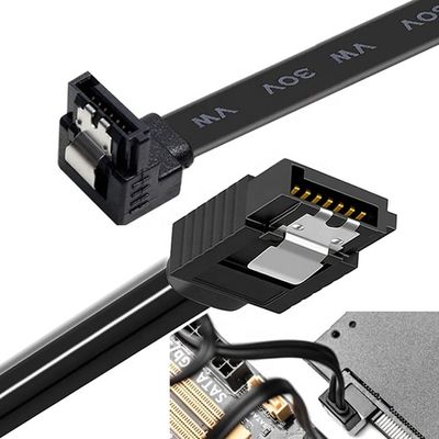 Hoge snelheid 6Gbps vergrendeling slot rechterhoek Sata III 3.0 stroomverlengkabel voor harde schijf