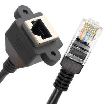 Custom 6FT Schroef vergrendeling Stud Network Ethernet Vrouwelijke stopcontact RJ45 Panel Mount Extension kabel