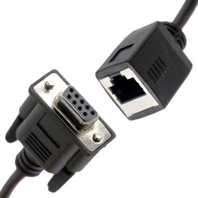 DB9 Vrouwelijke RS232 serie tot RJ45 Vrouwelijke stopcontactkabel
