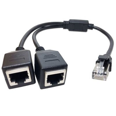 1 Man tot 2 Vrouwelijke Manieren Socket Port RJ45 interface Cat5 Lan Network Ethernet Splitter Y Adapter Cable