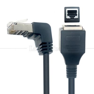 OEM STP UTP 90 graden rechthoek RJ45 8P8C Mannelijke tot RJ45 Vrouwelijke Socket Cat5e Ethernet kabel