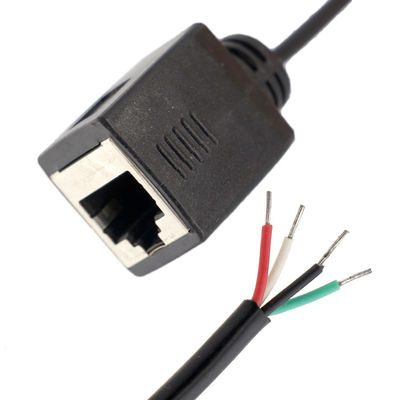 Persoonlijke montage Vrouwelijke RJ45 stopcontact om te openen Gemaakte soldering 4 draden Bare End Pigtail kabel
