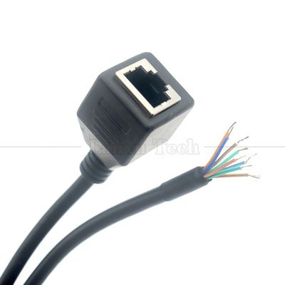 Vrouwelijke RJ45 Jack Socket to Open Gelast 8 Draden Bare End Pigtail Ethernet Network Patch Lan Cable