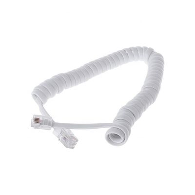 1m 2m 3m Gekrolde veer RJ9 4P4C RJ11 Zwart-wit Spiraal vlakke Cat3 ADSL-telefoonkabel