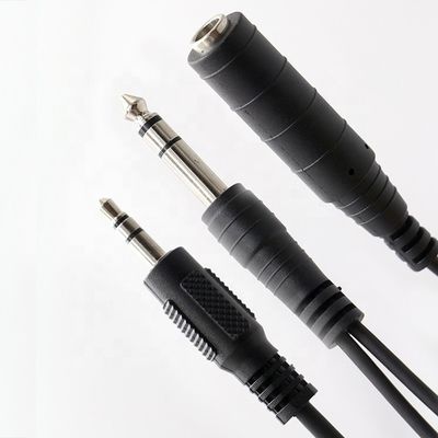 1M 2M 3M Y Splitter Man naar Vrouw 6.35mm 3.5mm TRS Microphone Stereo Jack Audio kabel