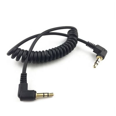 OEM gewalste 1m man tot man 90 graden rechthoek 3,5 mm TRS stereo audio jack kabel