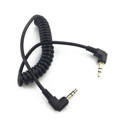 Gekrolde veer van man tot man 90 graden rechthoek 3,5 mm jack naar 3,5 mm jack TRS stereo audio kabel