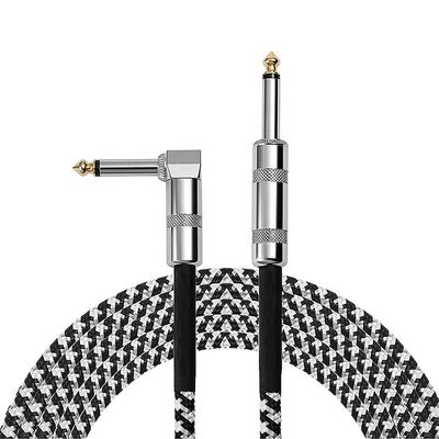 Duurzaam gevlochten rechthoekig tot rechthoekig 3M 10FT 1/4 inch TS Jack Muziekinstrument Elektrisch gitaarkabel