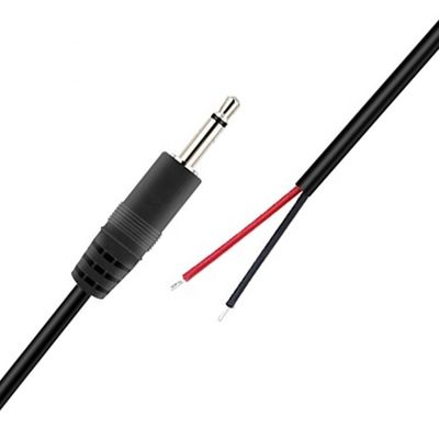 Op maat 2 polen TS 3,5 mm Stereo Audio Mono Jack Man Plug to Stripped Pigtail Tinned Bare Wire End Cable