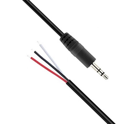 Op maat gemaakte 3 polen 3,5 mm stereo audio jack tot gestript pigtail geblokkeerd naakte draad eindkabel