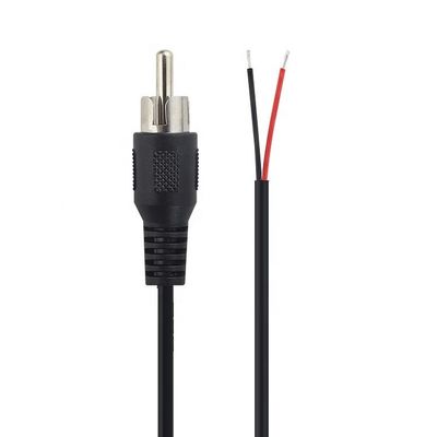 Custom RCA Male Plug to Bare Stripped Wire Tinned Ends Kabel