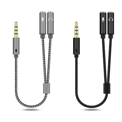 1 Input naar 2 Output Y-vorm 3,5 mm AUX Stereo Audio Mic Koptelefoon Splitter Adapter Kabel