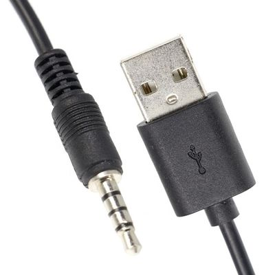 Custom 3ft 3.5mm Male Aux Audio Jack naar USB 2.0 Male Data Charger Cable voor auto luidspreker