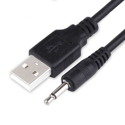 1M USB naar 3,5mm 2 ploes Aux Audio Jack Connector Charging Cable voor luidspreker telefoon