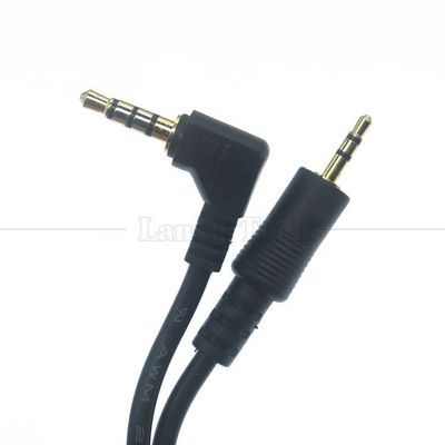 2.5mm 3 polen Jack naar 90 graden rechthoek 4 polen 3.5mm TRRS Jack Stereo Audio kabel voor TV Radio