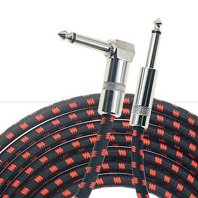 OEM 3ft 10ft 5m 1/4 6.35mm Mono TS Jack lood gebreid elektrisch instrument Accessoire Versterker Guitar Patch Cable