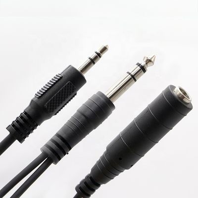 Splitter Man naar Vrouw 6,35 mm 3,5 mm TRS Jack Microphone Audio kabel