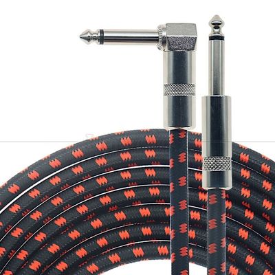 3ft 10ft 3m 5m 1/4 6.35mm Mono TS Rechthoek Jack Elektrisch instrument Accessoire Versterker Guitar Patch Cable