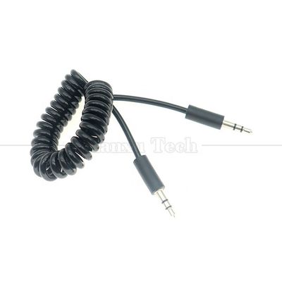 Spring Coiled Male to Male 3,5 mm Jack Aux Stereo Audio Extension Cable