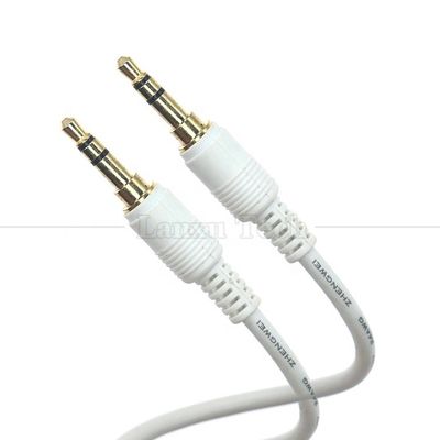Hoge kwaliteit goud zilver geplatte man tot man 3,5 mm TRS 3 polen stereo jack audio verlengkabel