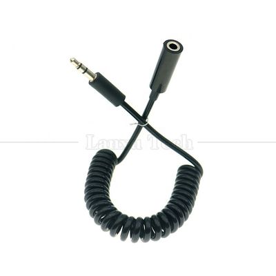 Spring Sprial Coiled Male to Female 3.5mm Jack Aux Stereo Audio Extension Cable voor luidspreker koptelefoon