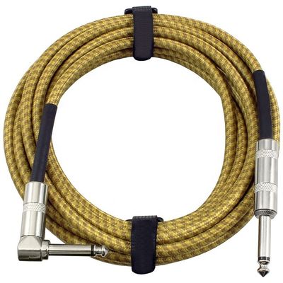Duurzame gevlochten 3M 10FT rechthoekige rechte 1/4 TS Jack elektrisch instrument gitaar patch kabel
