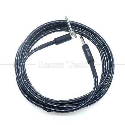 L-vorm 90 graden rechthoek tot rechte Duurzame gevlochten jas 6.35mm Ts Jack Instrument Elektro-gitaar patch Audio kabel