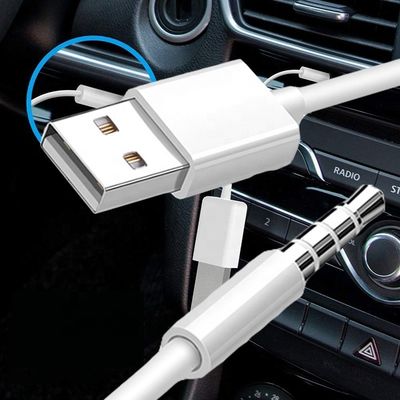 Korte USB 2.0 Vrouwelijke tot 3,5 mm Plug Jack 3 polen AUX Converter Adapter kabel voor auto
