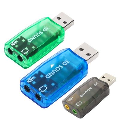 Plug and Play 5.1 Externe 3D microfoon Stereo Studio Audio USB Interface Soundcard Adapter met 3,5 mm koptelefoon