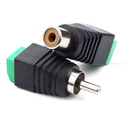 RCA Vrouwelijke Man tot Schroef Terminal AV Phono Solderless Plug Wire Connector Converter Audio Adapter
