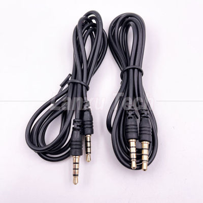 Voorraad Man tot Man 3,5 mm 4 Poles Stereo Jack Microphone Audio Extension Cable voor oortelefoon Computer luidspreker