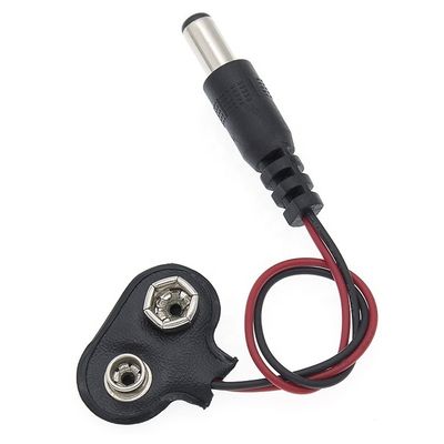 9V accu Snap Clip Connector To DC Male 5.5 2.1mm Jack Plug Power Cable voor accuhouders