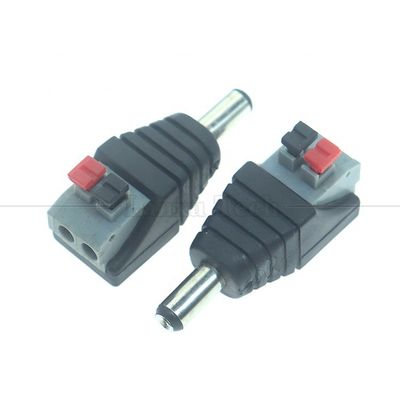 5V 12V Solderless Press Button DC 5.5*2.1mm Mannelijk Vrouwelijk vat Jack tot 2p Draden Kabel Kabelconnector voor LED Strip Camera