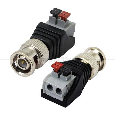 Solderloze schroef terminal 2 Pin drukknop BNC Mannelijke Vrouwelijke connector stroomadapter voor CCTV camera